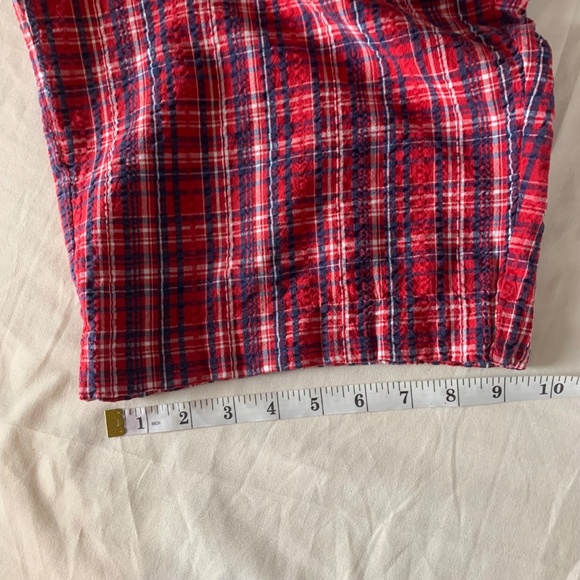 Erika Size Large Plaid Cotton Pull-On Pedal Pusher Pants ~ Red/Blue - Picture 6 of 7